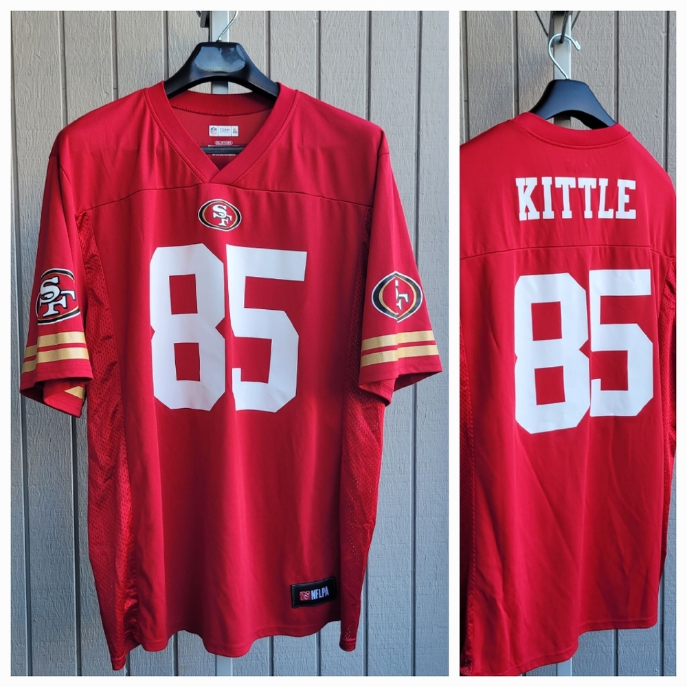 George Kittle SF 49ers NFL Men's 2XL Stretch Mesh Jersey Red 85 NFLPA